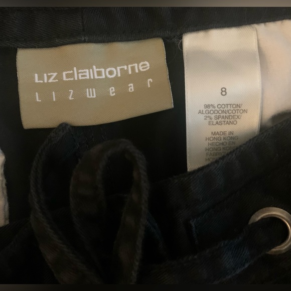 VGUC LIZ CLAIBORNE LIZWEAR BLACK COTTON STRETCH BERMUDA SHORTS SIZE 8 - Picture 13 of 13